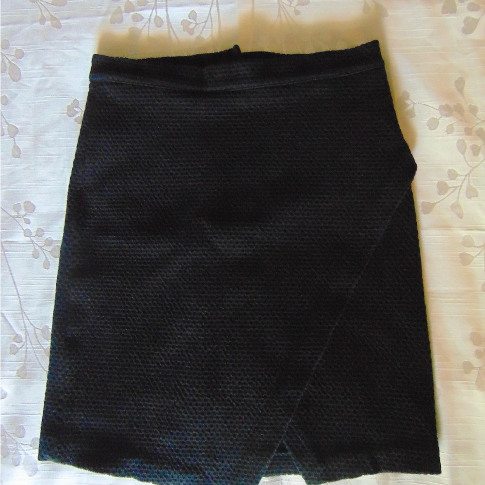 H&M Black Asymmetrical Wrap Pencil Skirt